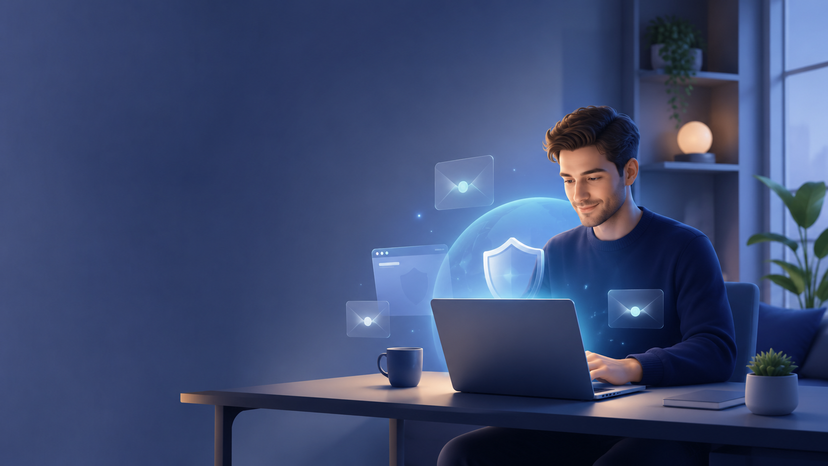 Illustration of privacy protection on a laptop