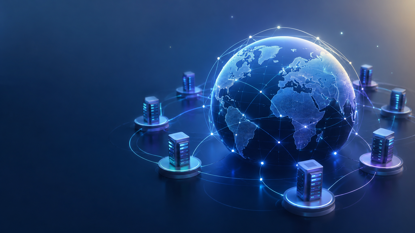 Illustration of a global VPN server network